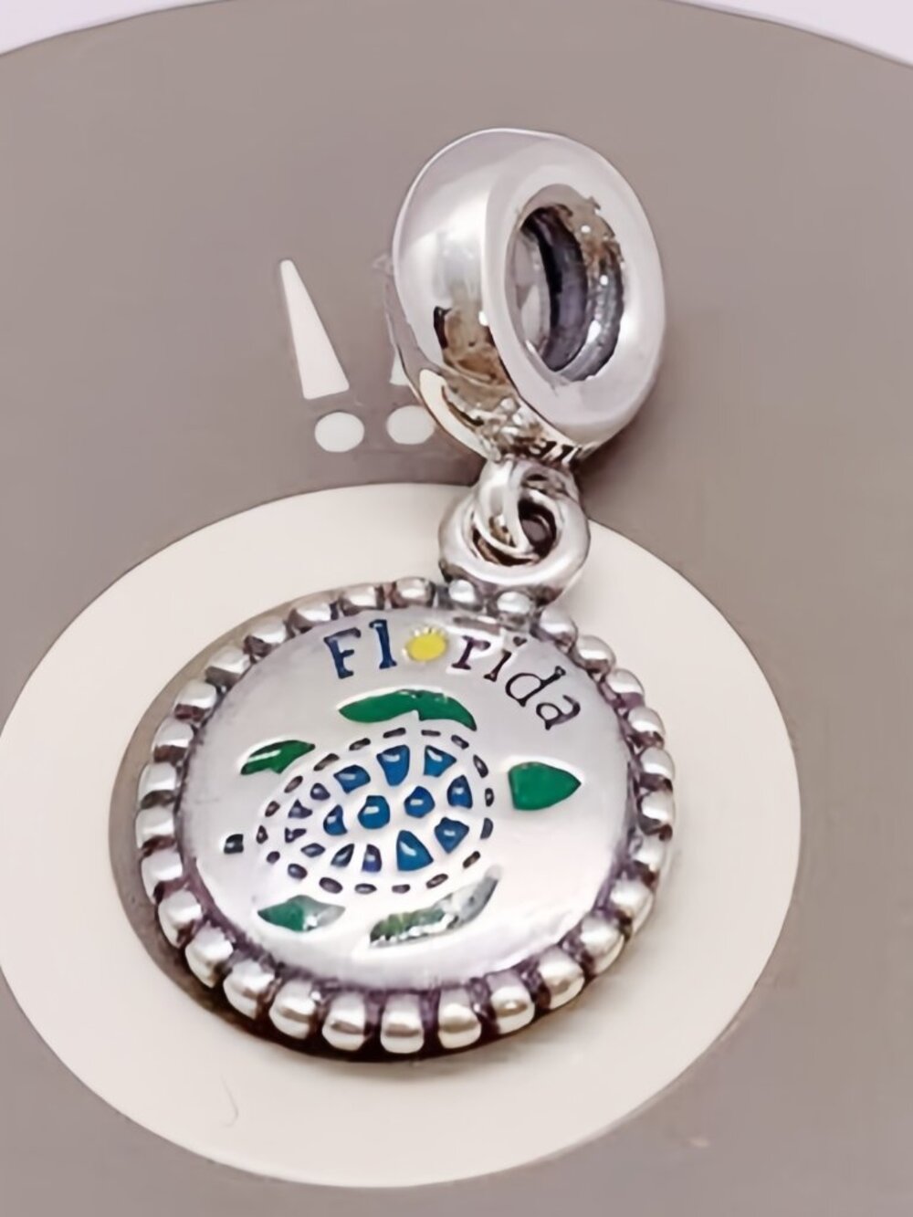 Pandora Florida Turtle Dangle Charm Travel Pendant S925 Sterling silver Jewelry